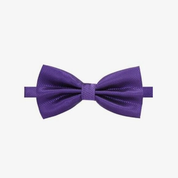 Elegant Bow Tie Bowtie Polyester Purple Checkered - Picture 1 of 4